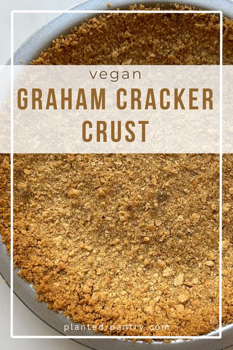 This Vegan Graham Cracker Crust comes together with just 4 ingredients in under 10 minutes. Use it for pies, tarts, and more! Vegan Tart Crust, Grahm Cracker Crust, Vegan Brownies Easy, Baked Graham Cracker Crust, Graham Cracker Crust Recipe, Vegan Tarts, Vegan Pie Crust, Graham Cracker Crust Pie, Tarts Crust