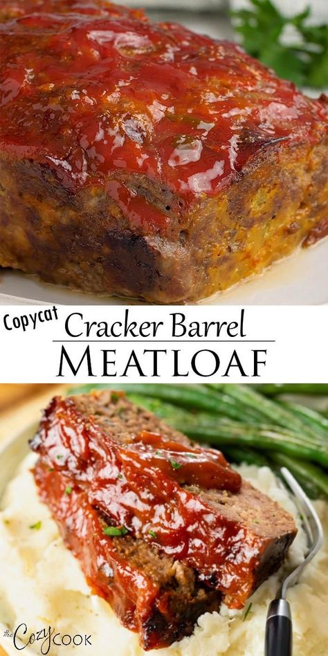 Copycat Cracker Barrel Meatloaf, Mashed Potatoes And Green Beans, Cracker Barrel Meatloaf, Copycat Cracker Barrel, Best Ground Beef Recipes, Potatoes And Green Beans, Classic Meatloaf Recipe, Ground Beef Recipe, Good Meatloaf Recipe