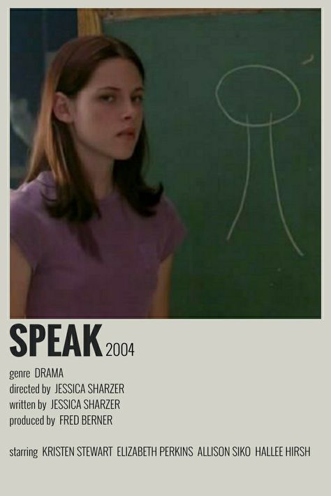 Speak Poster Movie, Speak Movie Poster, Speak Movie, Speak 2004, Movie Character Posters, Film Recommendations, Movies To Watch Teenagers, Leonardo Dicaprio 90s, Movie Nerd