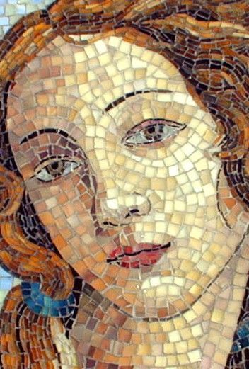 Botticelli Venus Sicis Mosaic, Paper Mosaic, Mosaic Portrait, Recycled Cards, Mosaic Madness, Recycled Art, Stained Glass Mosaic, Teaching Art, Pics Art