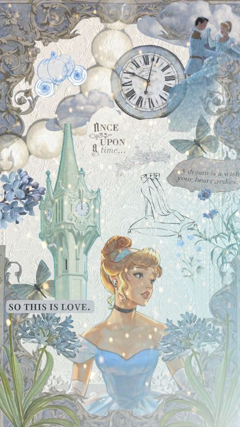 #cinderella #Disney Cinderella Wallpaper, ليلو وستيتش, Disney Princess Artwork, Disney Characters Videos, Disney Background, Princess Wallpaper, Cinderella Disney, Disney Collage, Disney Phone Wallpaper