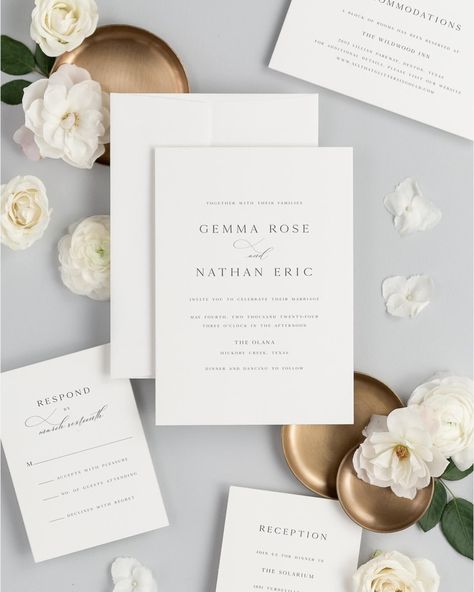 Timeless elegance meets delicate charm. With clean lines and a hint of graceful curves, our Gemma invitations strike the perfect balance… | Instagram Light Blue Wedding Invitations, Timeless Wedding Invitations, Wedding Invitations Modern, Shine Wedding Invitations, Orange Wedding Invitations, Unique Wedding Stationery, Envelope Addressing, Wedding Stationery Suite, Light Blue Wedding