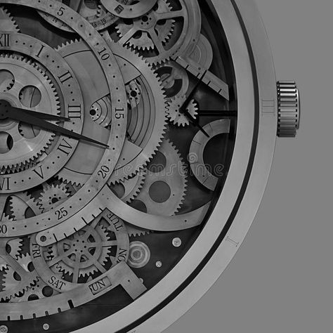 Clock Mechanism Drawing, Machine Aesthetic Architecture, Inside Of A Clock, Inside A Clock, Mechanics Garage Organization, Mechanical Aesthetic, Mechanical Objects, Mechanics Aesthetic, Clock Drawings