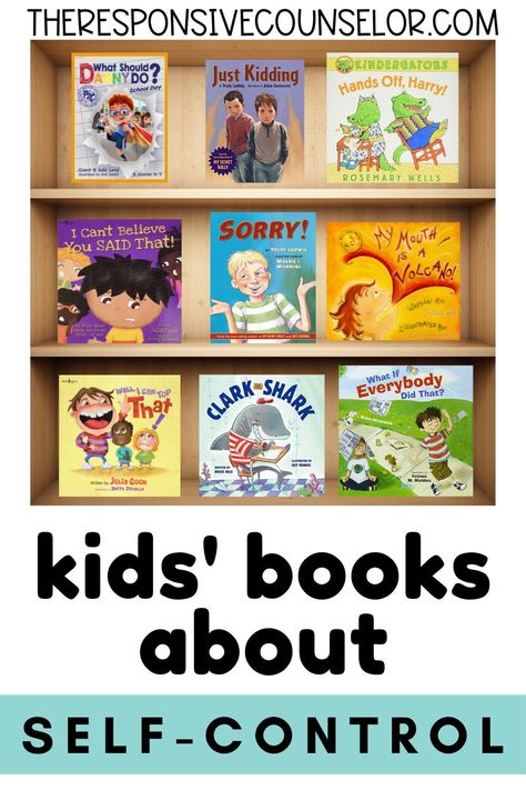 One of my favorite ways to teach kids about self-control and controlling their impulses is through the use of picture books! Children are able to connect with books in a different way, and they're a great way to teach important skills you'll be covering with your counseling students. In this post, I'm sharing a list of my favorite picture books I use for teaching self-control and a brief description of each book along with tips for how I use it with my students. Get the self-control book ideas! Self Control Read Alouds, Self Control Books, Impulse Control Kindergarten, Self Control Lessons For Kids, Clark The Shark, Sensory Seeking, Making Good Choices, Kid Books, Impulse Control