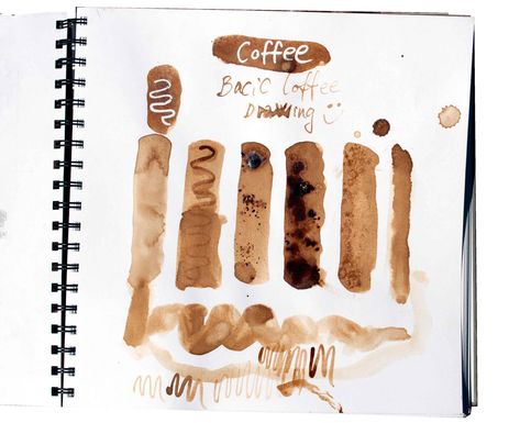 Watercolor With Coffee, Watercolor Coffee Painting, Coffee Painting Tutorial, Coffee Paintings, Coffee Art Painting, Smoothies Healthy, Painting Practice, Coffee Facts, Coffee Drawing