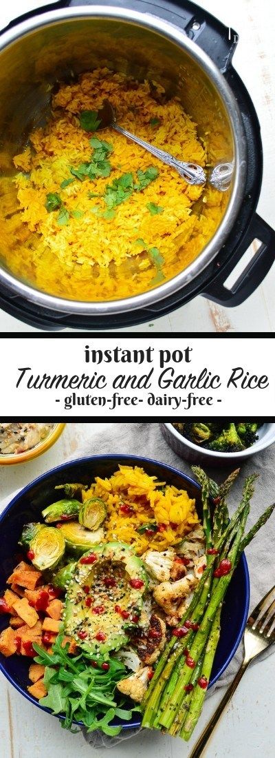 Turmeric & Garlic Instant Pot Rice | Real Food with Dana Tumeric Rice, Instant Pot Rice, Garlic Rice, Turmeric Recipes, How To Cook Rice, Instapot Recipes, Instant Pot Pressure Cooker, Pressure Cooker Recipes, Healthy Nutrition