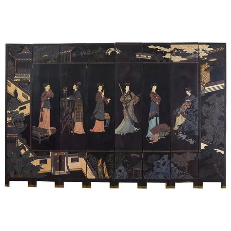 Coromandel Screen, Chinoiserie Paintings, Chinese Screen, Japanese Screen, Folding Screen, Chinese Export, Chinese Porcelain, Art Furniture, Asian Art