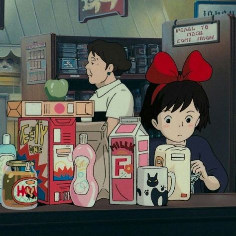 Studio Ghibli Background, Studio Ghibli Characters, Kiki Delivery, Ghibli Artwork, Studio Ghibli Movies, Studio Ghibli Art, Ghibli Movies, Ghibli Art, Old Anime