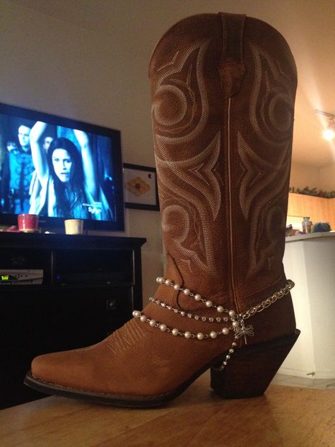 Boot Bling by Heather Cowgirl Boot Jewelry, Boot Candy Diy, Cowboy Boot Bracelet, Diy Boot Bracelet, Boot Bling Jewelry, Boot Bling Diy, Decorated Cowboy Boots, Diy Bedazzled Cowboy Boots, Cowboy Boot Jewelry