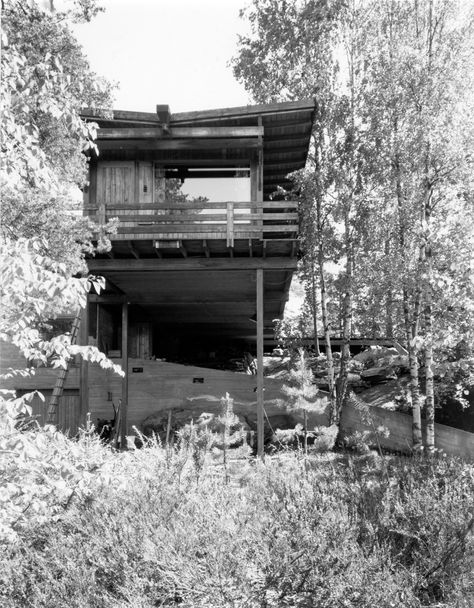 Sverre Fehn, Building Shelves, Wooden Pillars, Hillside Garden, Wooden Terrace, Paris Place, Exposed Concrete, Corner House, Rocky Mountain National