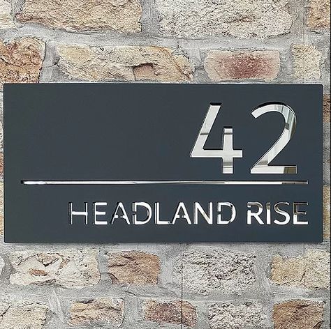 Contemporary House Numbers, Modern Contemporary House, House Name Plaques, Personalized Signs For Home, House Plaques, House Name, Personalized Plaques, Modern Contemporary Homes, House Signs