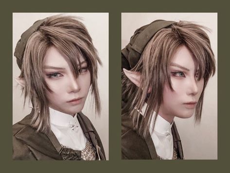 Twilight Princess Link Cosplay by セキ (@omu_soba5 ) on Twitter Link Hairstyle Zelda, Link Makeup Zelda, Twilight Princess Cosplay, Link Haircut Zelda, Twilight Princess Link, Link Twilight Princess, Link Costume, Link Cosplay, Zelda Cosplay