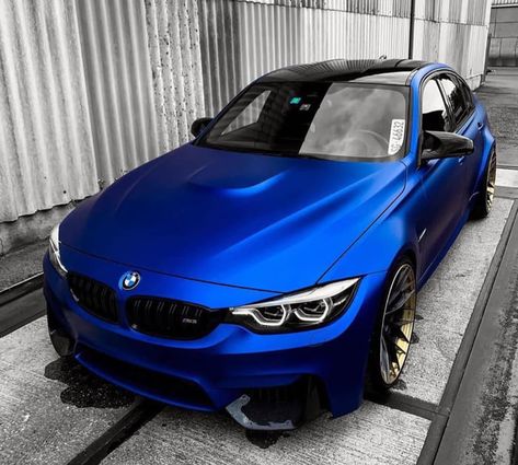 BMW M3 with a Satin Blue Wrap. Blue Wrapped Car, Blue Bmw, Bmw Old, E60 Bmw, E90 Bmw, Bmw Performance, Dream Cars Bmw, Custom Cars Paint, Vinyl Wrap Car