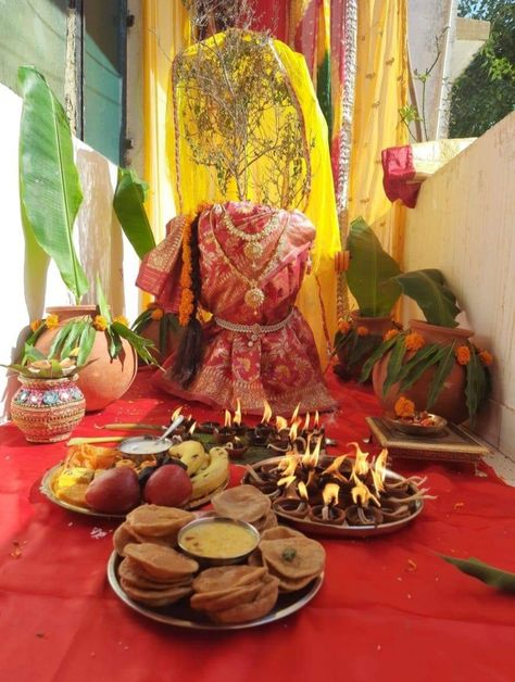 Tulsi Vivah Decoration, Tulsi Vivah, Madhubani Art, Hindu Festivals, Ganpati Bappa, Festival Decorations, Wedding Season, Festival, Art