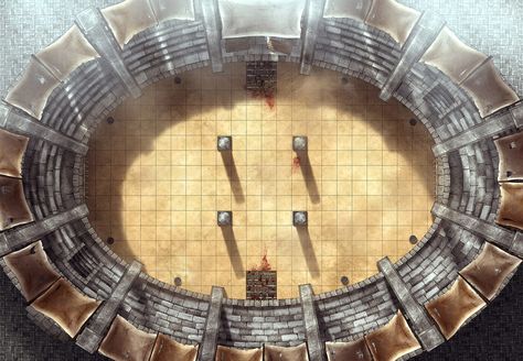 Dnd 5e Arena Battle Map, Dnd Gladiator Arena, Arena Battle Map Dnd, Arena Map Dnd, Arena Battlemap, Fantasy Arena, Arena Map, Sand City, Desert Map