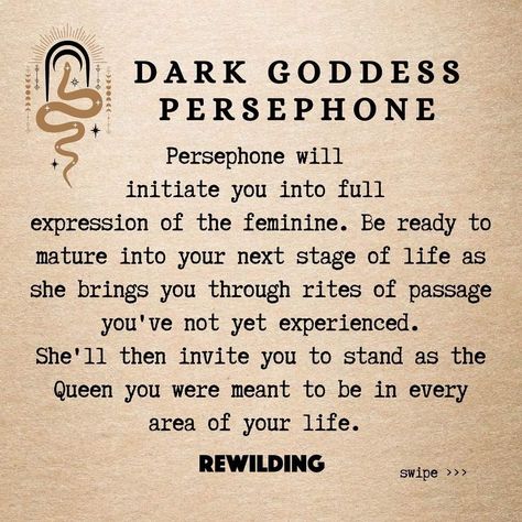 Fairies Mythology, Goddess Persephone, Persephone Goddess, Goddess Spirituality, Goddess Magick, Dark Goddess, Witch Spirituality, Divine Feminine Spirituality, Roman Gods