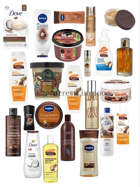 smell like chocolate all day with these products! Smelling Like Cocoa Butter, Cocoa Scented Products, Cocoa Butter Skincare, Cocoa Butter Scented Products, How To Smell Like Cocoa Butter All Day, Cocoa Butter Scent Combo, Perfumes That Smell Like Cocoa Butter, Chocolate Smelling Perfume, Chocolate Scented Products