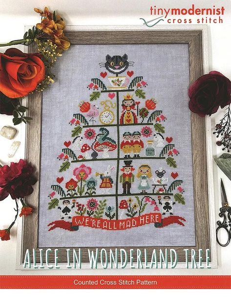 Alice In Wonderland Tree, Tree Cross Stitch Pattern, Tree Cross Stitch, I Do Love You, Expressionist Artists, Pattern Cross Stitch, Free Chart, Cross Stitch Tree, Bubble Envelopes