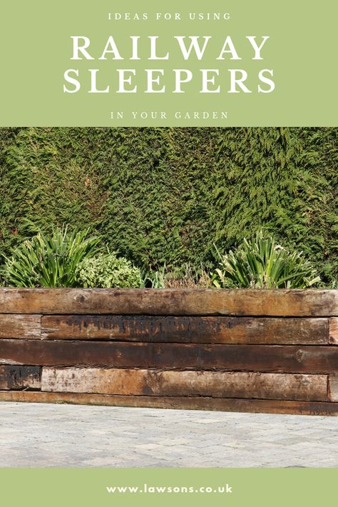 Sleepers Front Garden Ideas, Railway Sleeper Raised Beds, Raised Bed With Sleepers, Railway Sleepers Garden Retaining Walls, Railway Sleeper Garden Edging, Old Railway Sleepers Garden Ideas, Sleepers Garden Ideas Raised Beds, Sleeper Garden Beds, Sleepers Garden Ideas Landscape Design