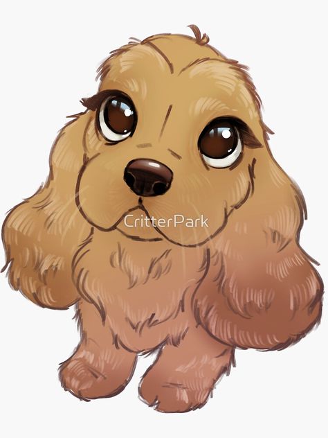 Cute Christmas Dog Drawings, Cocker Spaniel Drawing Easy, Drawing Cocker Spaniel, Cocker Spaniel Cartoon, Pictionary Ideas, Cocker Spaniel Drawing, Golden Retriever Drawing, Cocker Dog, Golden Cocker