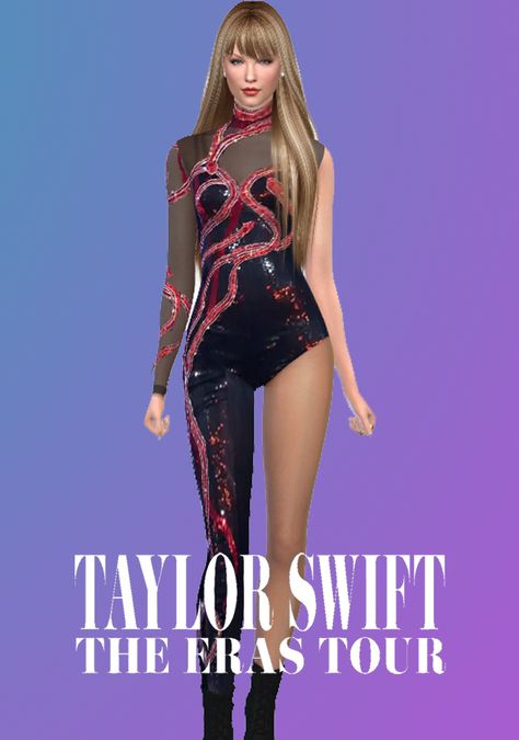 Taylor Swift Sims 4 Cc, Reputation Bodysuit, Taylor Swift Vma, Eras Tour Reputation, Legacy Challenge, Sims 4 Cc Eyes, Clothes Cc, The Sims 4 Skin, Long Flowy Dress