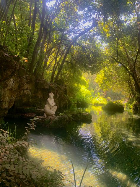 regga di caserta, the royal place at caserta, italy, italian natural beauty, waterfalls, cottagecore, royalcore, museum, art, painting, renaissance, italian royal castle, greek mythology sculptures, italian trip, italian summer, nature, trees, water, black carp, venus sculpture in water Greek Nature Aesthetic, Greek Cottagecore, Italian Forest, Greek Forest, Castle Waterfall, Italian Board, Greek Castle, Venus Sculpture, Italian Nature