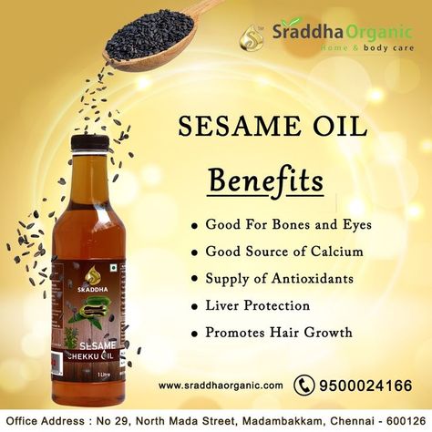 Sesame Oil Benefits, Benefits Of Sesame Oil, Good Sources Of Calcium, Foods For Healthy Skin, Food Videography, Oil Benefits, Promotes Hair Growth, Green Kitchen, Sesame Oil