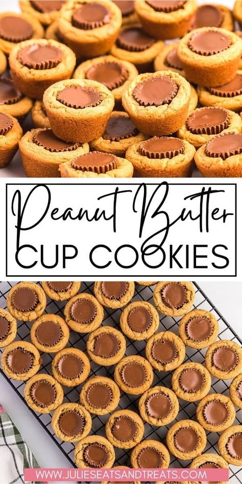 Reese Cup Cookies, Betty Crocker Peanut Butter Cookies, Soft Chewy Peanut Butter Cookies, Health Dessert Recipes, Reeses Cookies, Christmas Baking Easy, Cup Cookies, Reese's Peanut Butter Cups, Peanut Butter Blossom Cookies