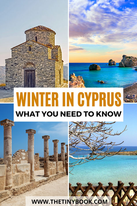 Cyprus is a true Mediterranean gem and an irresistible summer destination for many. It is an island with gorgeous beach resorts for endless hours at the beach sunbathing and swimming and crystal-clear water. But who says Cyrpus is only a summer destination?  With plenty of things to do, Cyprus in winter promises an unforgettable experience with mild weather and stunning natural scenery. So, keep reading to discover how to have the perfect laid-back winter vacation in Cyprus. Cyprus In Winter, Cyprus Packing List, Beach Sunbathing, Cyprus Travel, Cyprus Paphos, Paphos, Summer Destinations, Winter Break, Winter Vacation