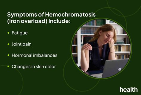 Hemochromatosis (iron overload) occurs when your body stores too much iron, causing symptoms like fatigue, joint pain, and changes in skin color. Iron Overload, Journalism Major, Emergency Room Nurse, 8th Sign, Medical Education, Hormone Imbalance, Emergency Room, Signs And Symptoms, Patient Care