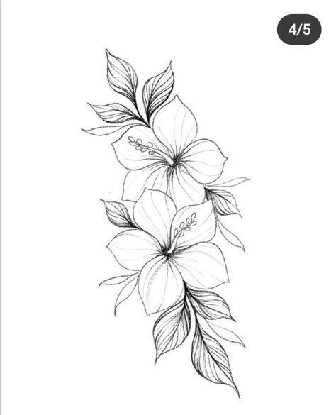 Hibiscus Branch Tattoo, Small Hawaiian Flower Tattoos, Tropical Flower Tattoos, Flower Tattoo Stencils, Hawaiian Flower Tattoos, Hibiscus Flower Tattoos, Random Tattoos, Tattoos 2024, Hibiscus Tattoo