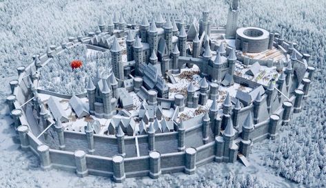 Winterfell Castle Art, Game Of Thrones Castles Concept Art, Winterfell Game Of Thrones, Westeros Castle, Winterfell Art, Ice Throne, Medieval Castle Layout, Ice Game Of Thrones, Winterfell Castle