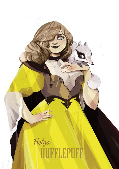 ArtStation - Hogwarts Leaders, Anne-Clotilde jammes Helga Hufflepuff, Hp Houses, Hogwarts Founders, Harry Potter Miniatures, Hufflepuff Pride, Harry Potter Fanart, Harry Potter Drawings, Hogwarts Legacy, Harry Potter Anime