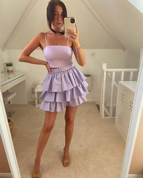 Purple ruffle dress