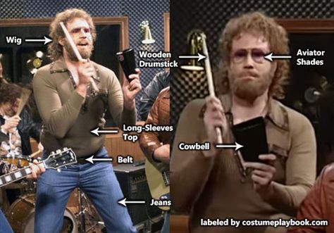 Dress up as Will Ferrell's Gene Frenkle from the famous Saturday Night Live Cowbell skit! Full guide at: http://costumeplaybook.com/tv-shows/2469-costume-saturday-night-live-cowbell/ Snl Halloween Costumes Saturday Night Live, Will Ferrell Costume Halloween, Saturday Night Live Halloween Costumes, More Cowbell Costume, Will Ferrell Halloween Costumes, Saturday Night Live Costumes, Cowbell Costume, Will Ferrell Costume, Snl Halloween Costumes