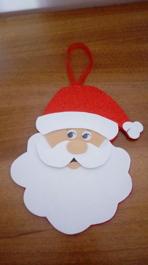 Santa Claus With Paper, Santa Making Ideas, Santa Face Craft, Santa Face Template, Toddler Paper Crafts, Winter Snowman Craft, Paper Santa Claus, Novogodišnji Ukrasi, Božićne Dekoracije