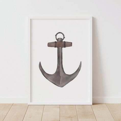 Watercolor Anchor Nautical Decor  Zazzle Watercolor Anchor, Shop Watercolor, Watercolor Inspiration, Kids Poster, Nautical Decor, Posters And Prints, Acrylic Art, Kid Room Decor, Design Crafts