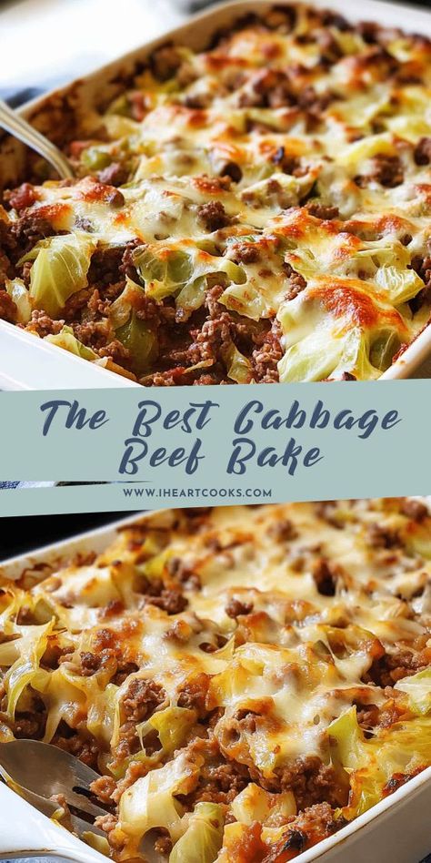 A hearty and comforting bake featuring tender cabbage, savory ground beef, and a flavorful tomato-based sauce, all topped with melted cheese. Perfect for a satisfying and easy weeknight meal! Bake Savory, Creamy Garlic Chicken Pasta, Beef Bake, Cabbage Beef, Garlic Chicken Pasta, Ground Beef And Cabbage, Garlic Cream Sauce, Creamy Garlic Chicken, Perfect Dinner