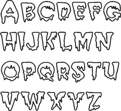 Creepy Letter Fonts Alphabet Letras Disney, Halloween Fonts Alphabet, Creepy Font, Alphabet Letter Templates, Inspiration Typographie, Horror Font, Graffiti Lettering Fonts, Word Fonts, Tattoo Lettering Fonts