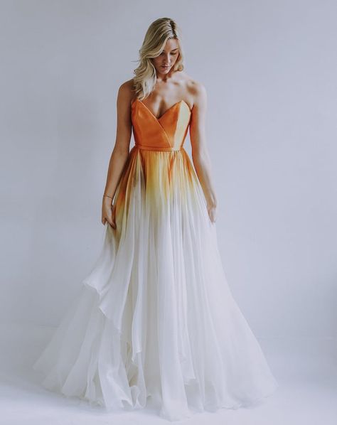 10 Colored Wedding Dresses For A Unique Bridal Look Gold Wedding Gowns, Making A Wedding Dress, Leanne Marshall, Aurora Dress, Gold Wedding Dress, Gold Gown, Dress Bride, 16 Weeks, Elopement Dress