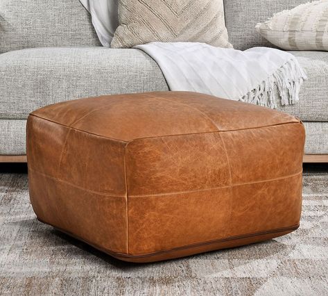 Gaona Leather Pouf