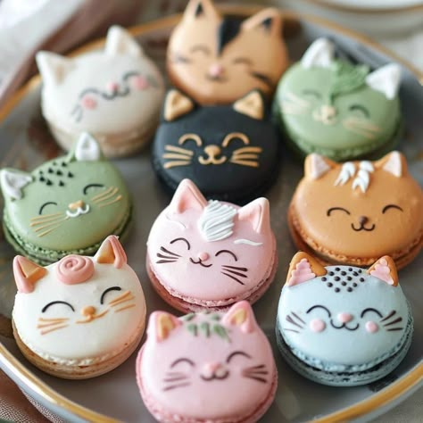 Cat Cupcakes, Cat Cookies, Kawaii Cooking, Easy Food Art, Cat Cake, Cat Cafe, Cat Party, Cat Birthday, Cute Desserts