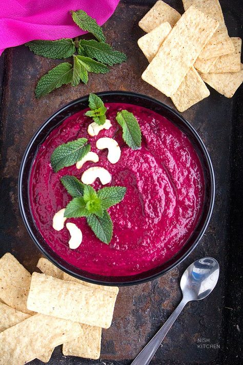 Beetroot Dip With Yogurt | Video Yogurt Sauces, Beetroot Puree, Avocado Yogurt Dip, Lentil Fritters, Roasted Beetroot, Spreads Recipes, Pesto Dip, Aussie Food, Fresh Beets