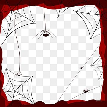 Spider Web Border Design, Creepy Border Design, Spider Web Png, Spider Scary, Spider Png, Drawing Spider, Halloween Scary Face, Drawing Halloween, Spider Drawing