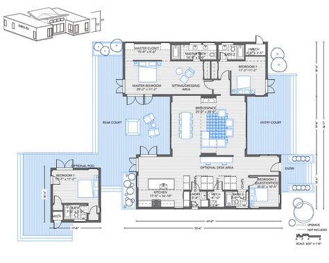 Blu Homes Breezehouse prefab home three bedroom floor plan. Prefab Architecture Diagram, Prefab Modular Homes, Bedroom Floor Plans, Cottage Exterior, Trailer Home, Modular Homes, Modern House Plans, Prefab Homes, Architecture Plan