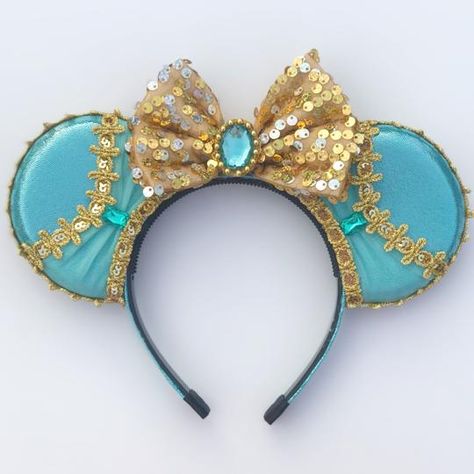 Jasmine Ears, Ear Ideas, Diy Disney Ears, Disney Ears Headband, Tiny Gold Earrings, Arabian Princess, Diy Mickey Ears, Disney Mickey Ears, Minnie Mouse Ears Headband