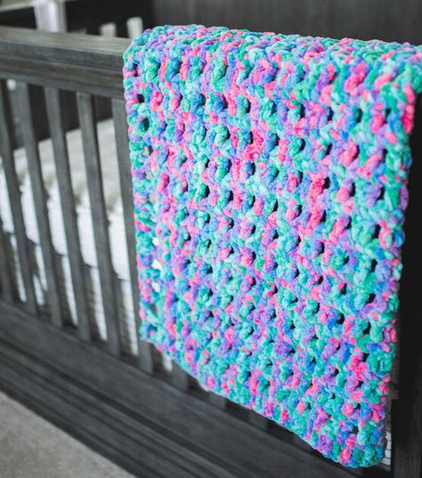 Cover Story Yarn Crochet Blanket, Cover Story Yarn Knitting Patterns, Lion Brand Cover Story Crochet Pattern, Cover Story Yarn Crochet Patterns, Crochet Baby Blanket Bernat Yarn, Crochet Blanket Chunky Yarn, Bernat Baby Blanket Yarn Patterns, Bernat Blanket Yarn Patterns Crochet, Crochet Borders For Blankets