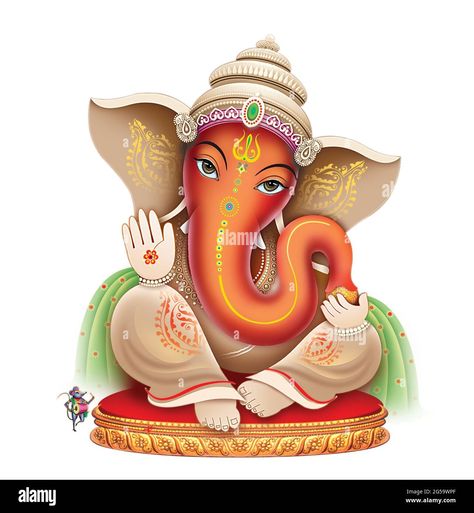 Download this stock image: Browse high-resolution stock images of Indian Lord Ganesha. Find Indian Mythology stock images for commercial use. - 2G59WPF from Alamy's library of millions of high resolution stock photos, illustrations and vectors. Ganesha Illustration, Ganesha Vector, Cute Ganesha, Indian Mythology, Lord Ganesha, Free Vectors, Mini Books, Ganesha, Template Design