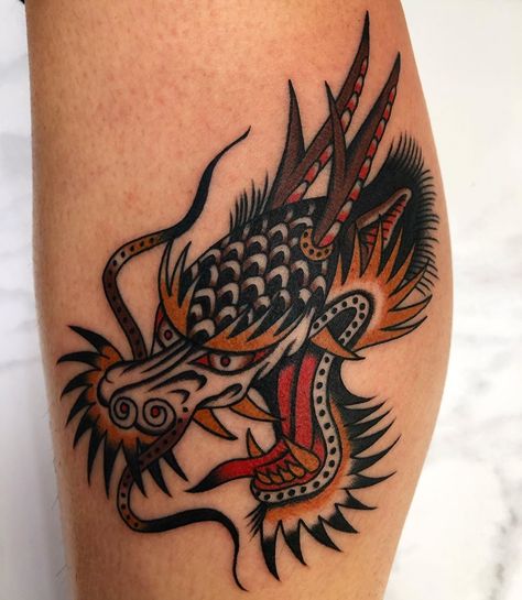 Traditional Tattoo Dragon, Baby Dragon Tattoos, Blue Dragon Tattoo, Black Dragon Tattoo, Dragon Head Tattoo, Red Dragon Tattoo, Dragon Tattoos For Men, Small Dragon Tattoos, French Tattoo