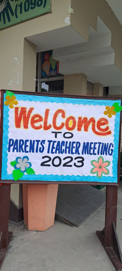 Parents Teacher Meeting Decoration Ideas, Parents Teacher Meeting Board Decoration, Welcome To Ptm Board Decoration, Parents Teacher Meeting, Class Board Decoration, Teacher Meeting, School Reference, Board Decoration Ideas, Acid Attack